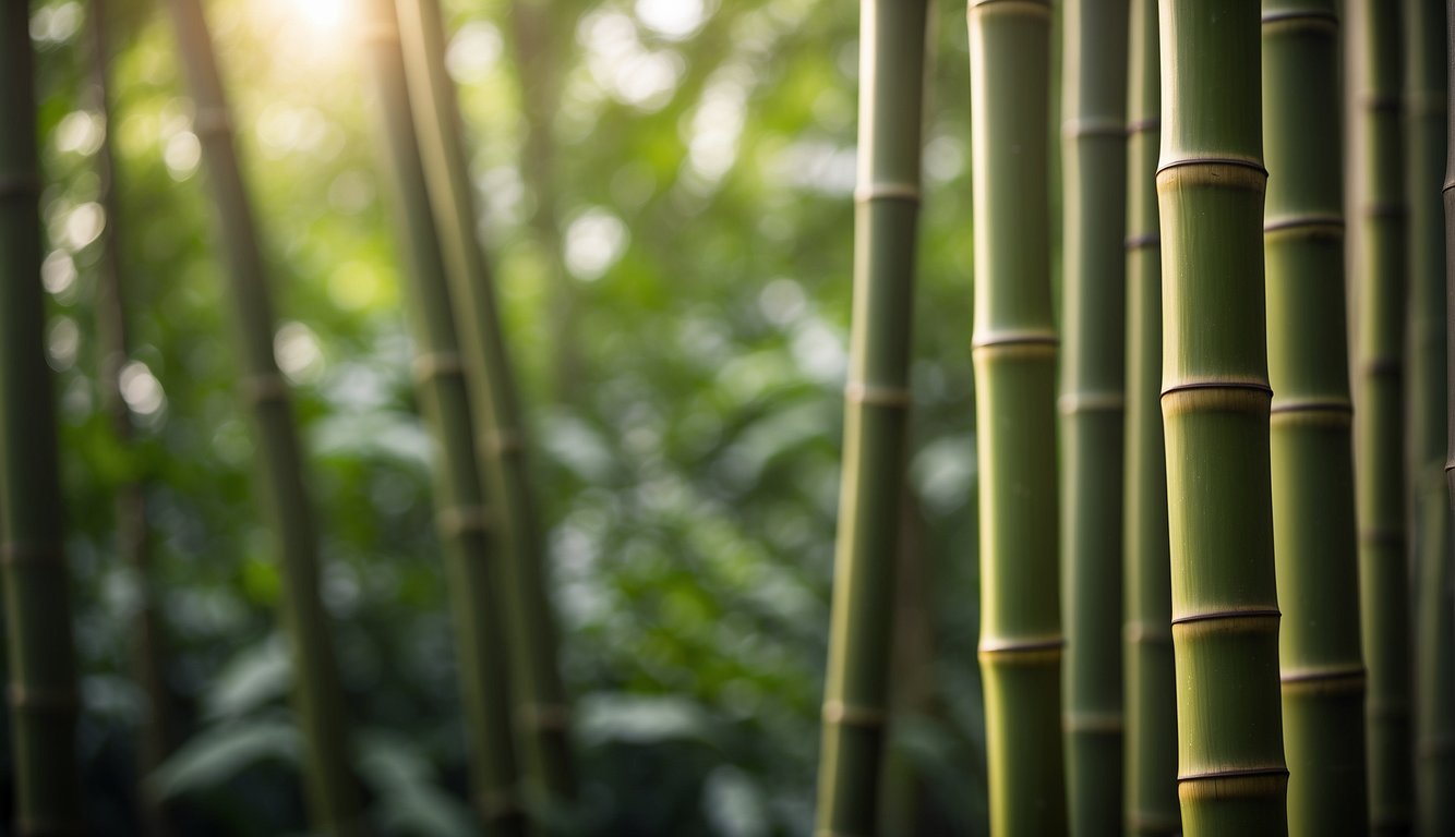 A bamboo screen stands strong in a peaceful garden, showcasing its sustainable and durable design