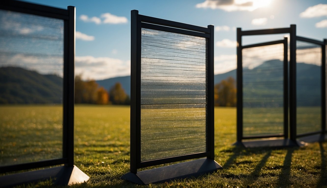 A privacy screen with multiple variants stands strong against the wind, showcasing its impressive wind resistance