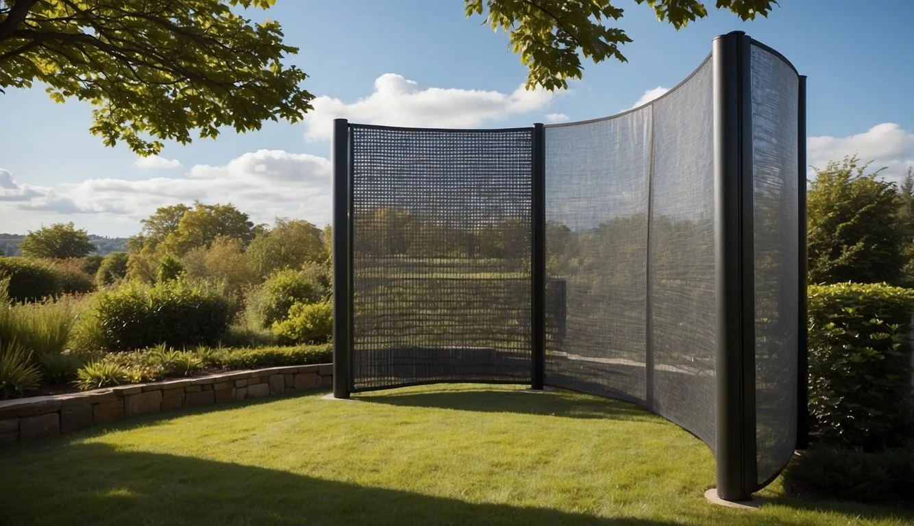 A privacy screen being installed and maintained for wind resistance